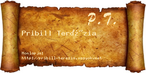 Pribill Terézia névjegykártya